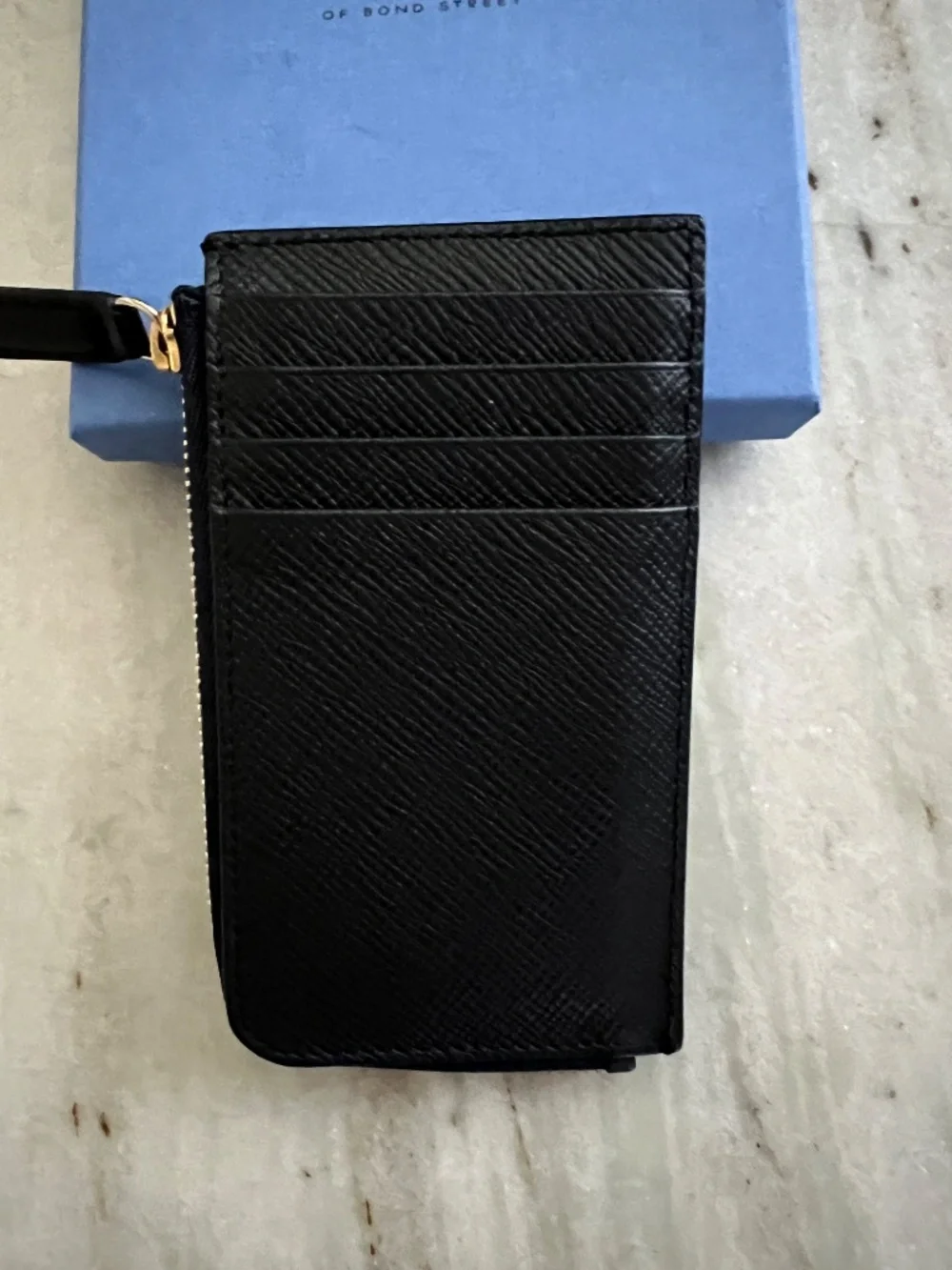 Smythson 4 Card Slot Coin Purse - Navy
